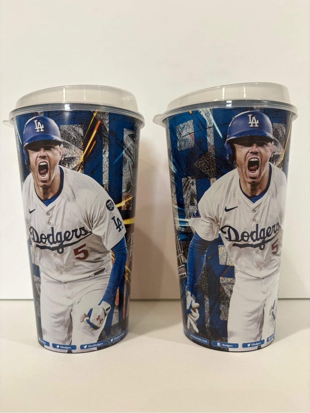 LA Dodgers Freddie Freeman Plastic Soda Drinking Cup Lots of 2 Made In USA